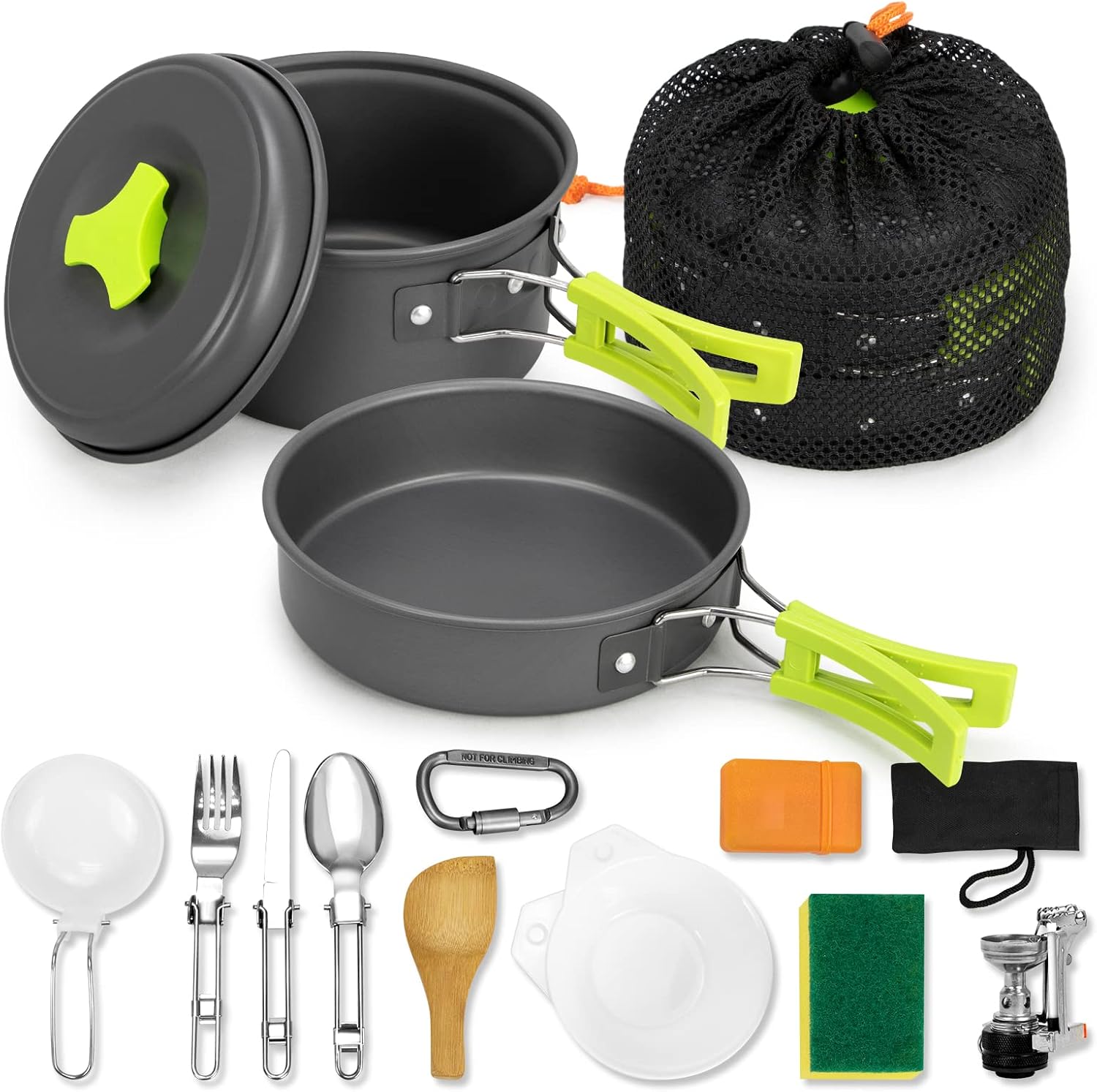 Portable Non-Stick Camping Cookware Set - 15pcs
