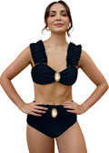 Women's High Waisted Flounce Swimwear Set by SPORLIKE for Summer Fun