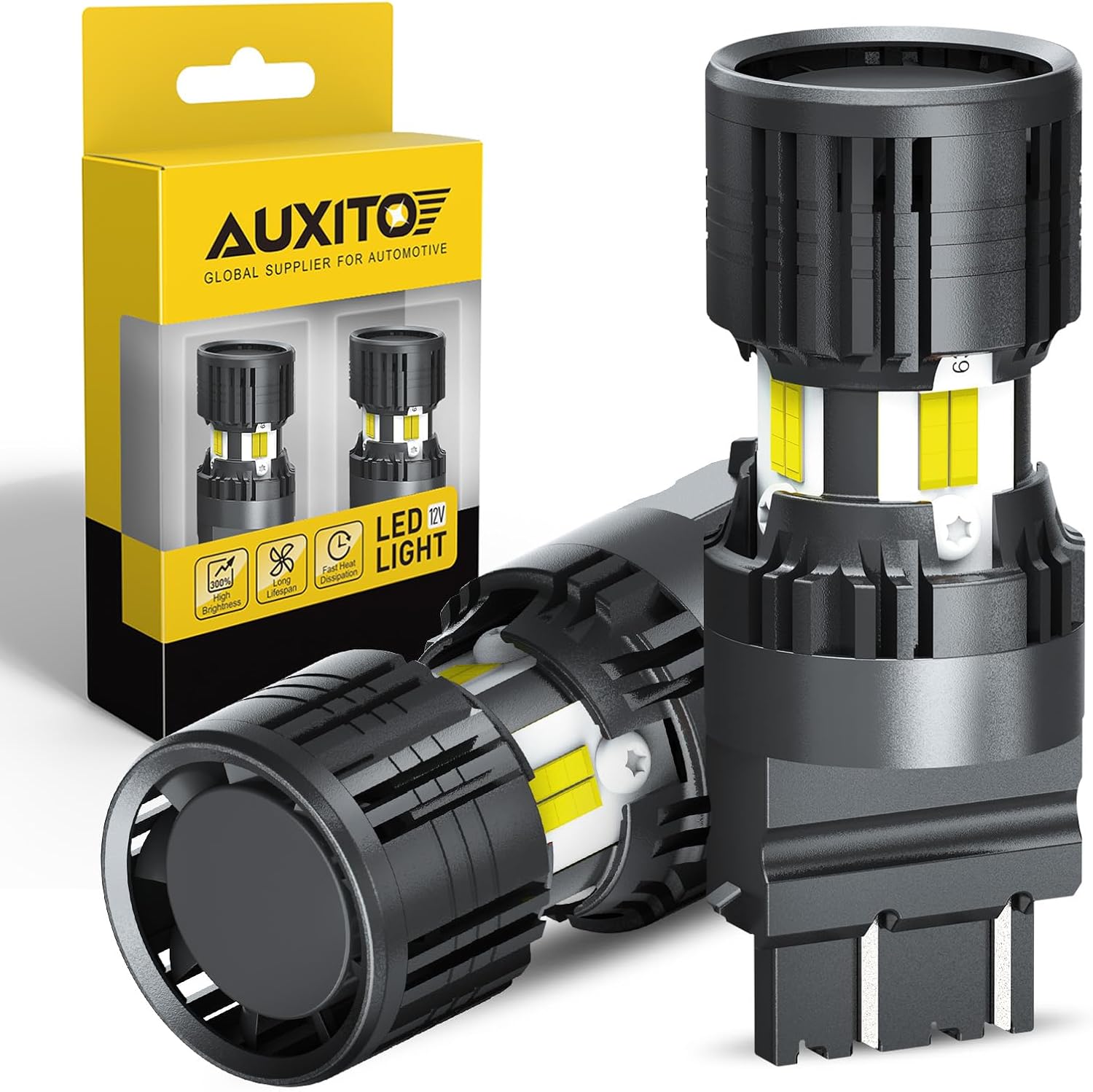 AUXITO 3156 3157 LED Bulbs White 4000LM for Bright Lighting