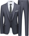 WULFUL Mens Slim Fit Suit One Button 3-Piece - Sharp Everyday