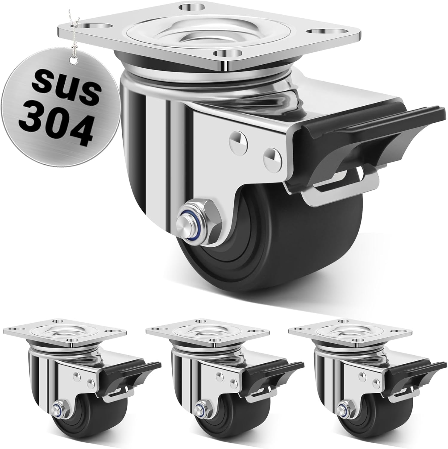 Heavy Duty Stainless Steel Low Gravity Casters for Equipment