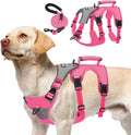 Escape Proof Dog Harness and Leash Set - No Pull Reflective Vest L