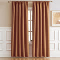 DUALIFE Caramel Curtains 2 Panels Set - Room Darkening Mid Century