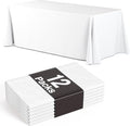 12 Pack White Plastic Table Cloth 70 x 120 in Rectangle - Elegant