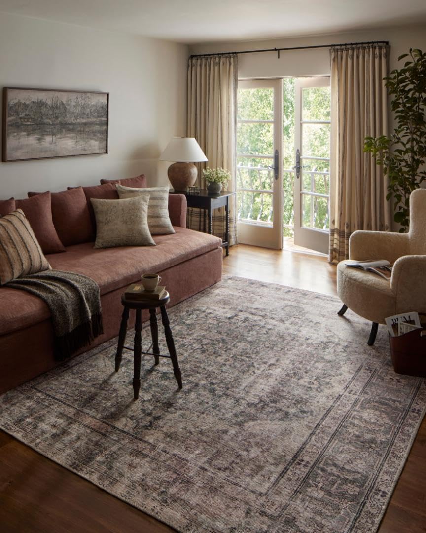 Georgie Collection Accent Rug by Loloi in Lagoon/Beige 2ft x 5ft