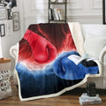 Boxing Throw Blanket Throw Size 50ftx60ft - Bold Boxing Gloves Pattern