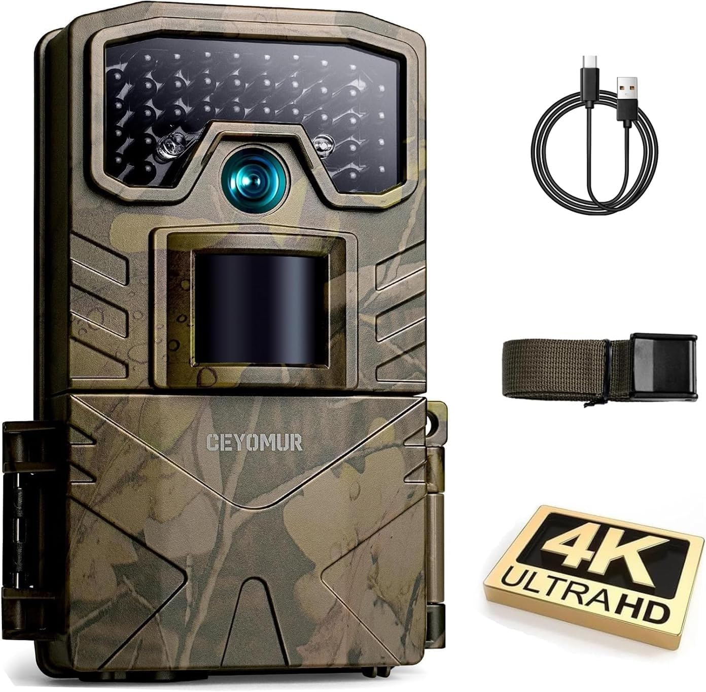 4K 48MP Night Vision Trail Cam - Wildlife Monitoring