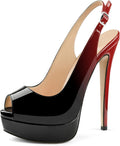 Women's Platform Stiletto Heels Peep Toe Pumps 6 in - Evening Glam