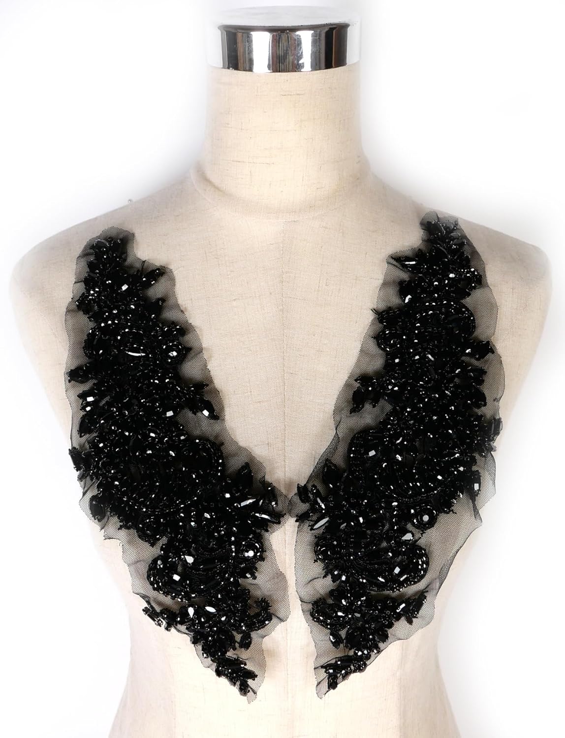 Luxury Look Shiny Rhinestone Pair Applique Patch for Dress