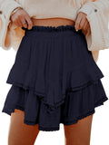 Flowy Shorts for Women High Waist Ruffle Tiered Skorts - Boho Mini
