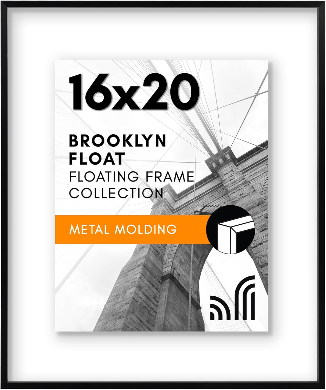 Floating Picture Frame 16x20 with Shatter-Resistant Glass