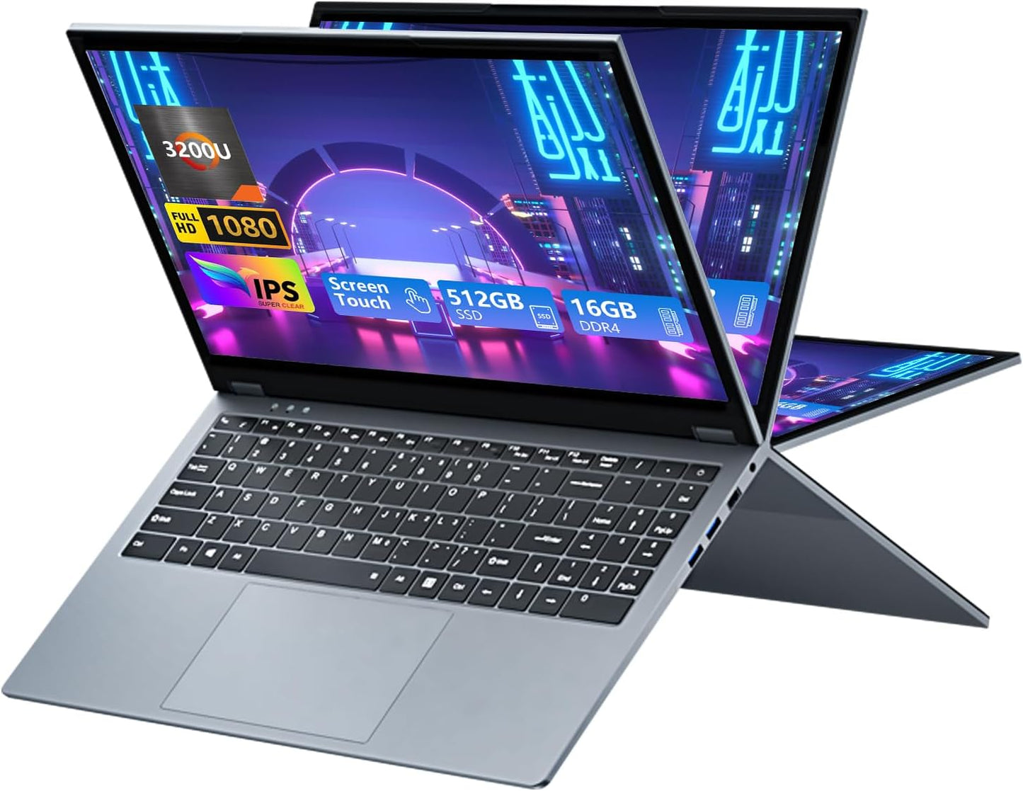 15.6 inch 2 in 1 Touchscreen Laptop with Ryzen R3-3200U