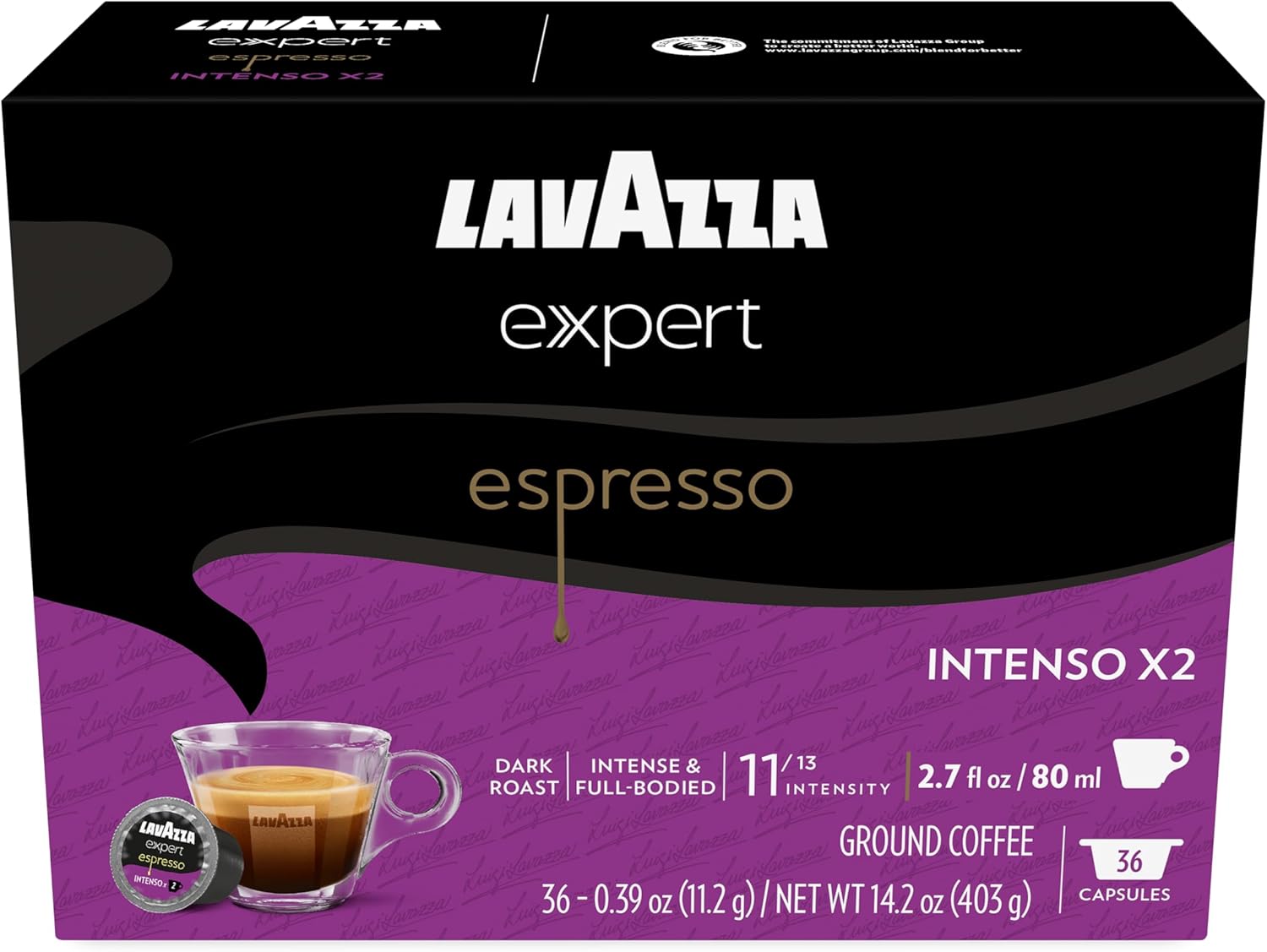 Lavazza Expert Double Shot Capsules - Intensely Dark Roast