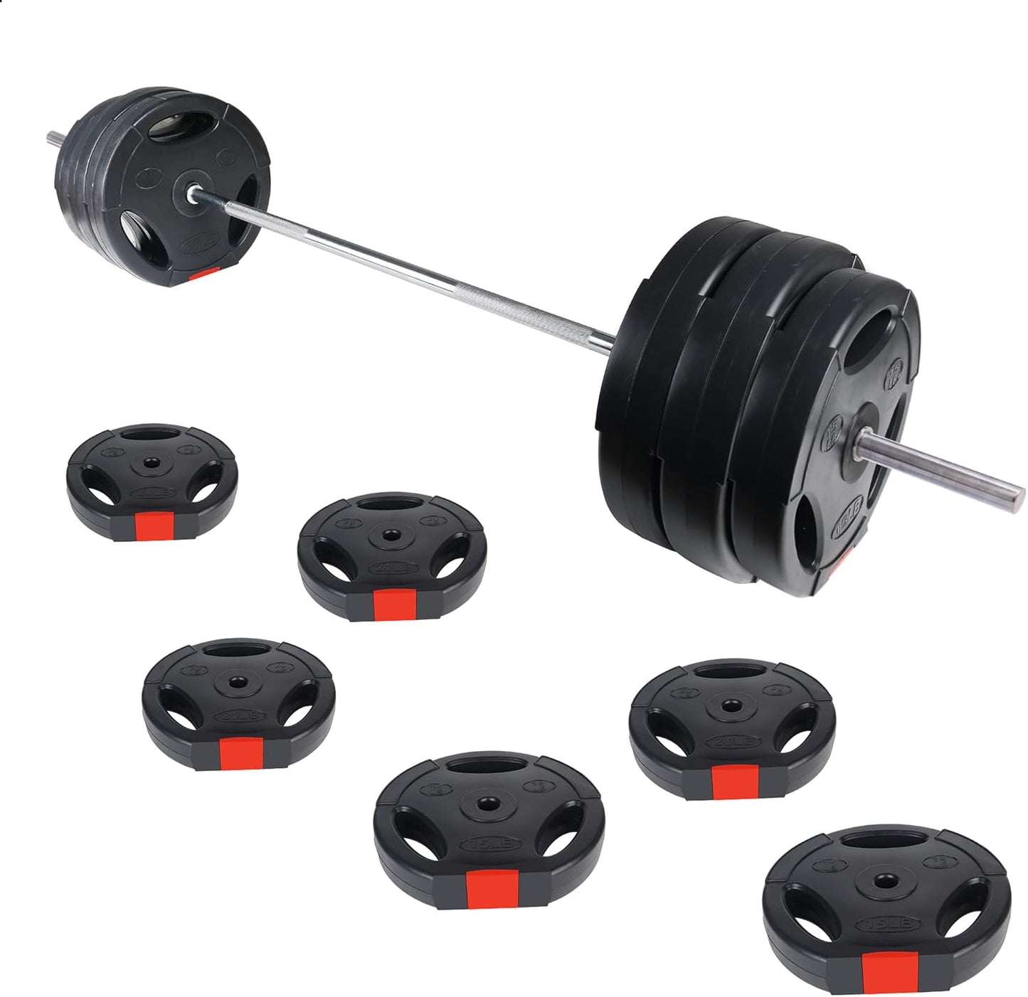 Vinyl Standard 1-Inch Weight Plate Set for Strength Training