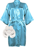 Custom Women Satin Robes with Slippers Gift Set (Style 1NJY)