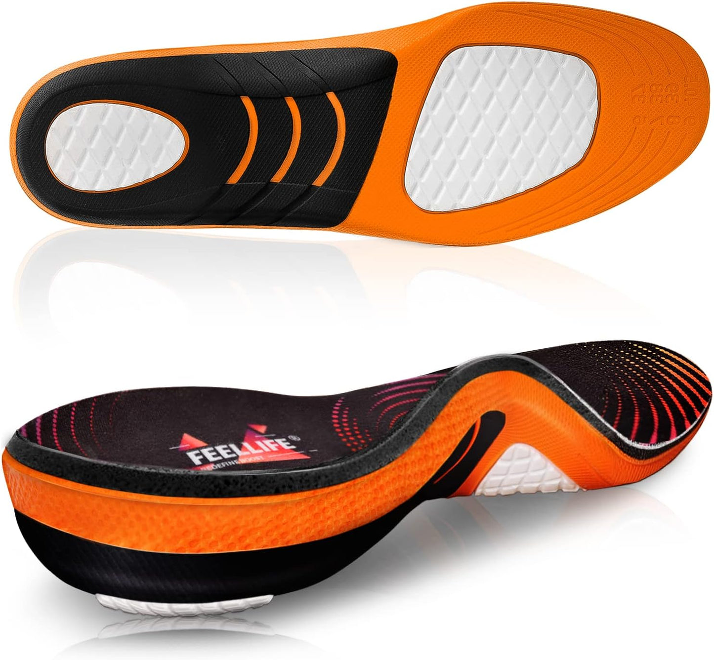 FEELLIFE Plantar Fasciitis Relief Shoe Insoles for Comfort