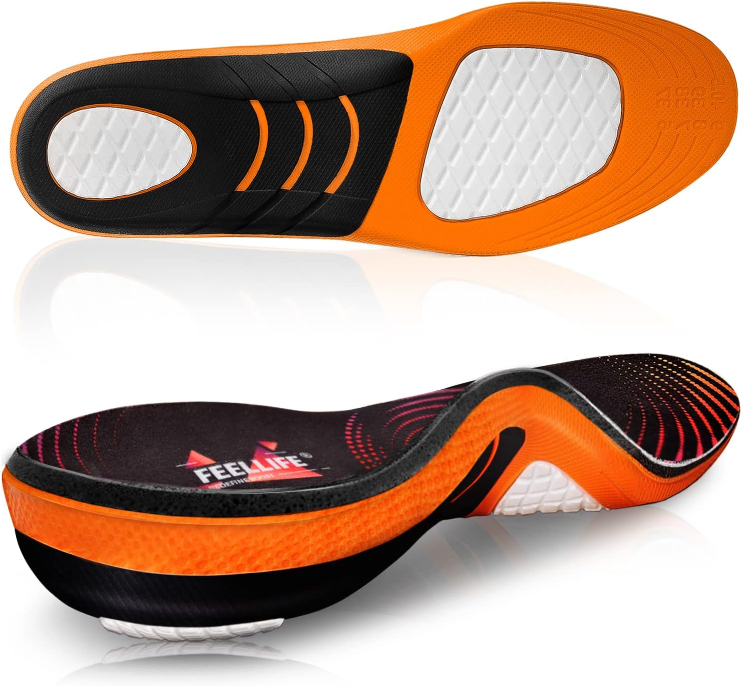 FEELLIFE Plantar Fasciitis Relief Shoe Insoles for Comfort