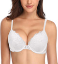 Deyllo Womens Push Up Lace Bra Comfort Padded Underwire - Adds One Cup