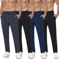 4 Pack Mens Athletic Sweatpants with Zipper Pockets for Comfort
