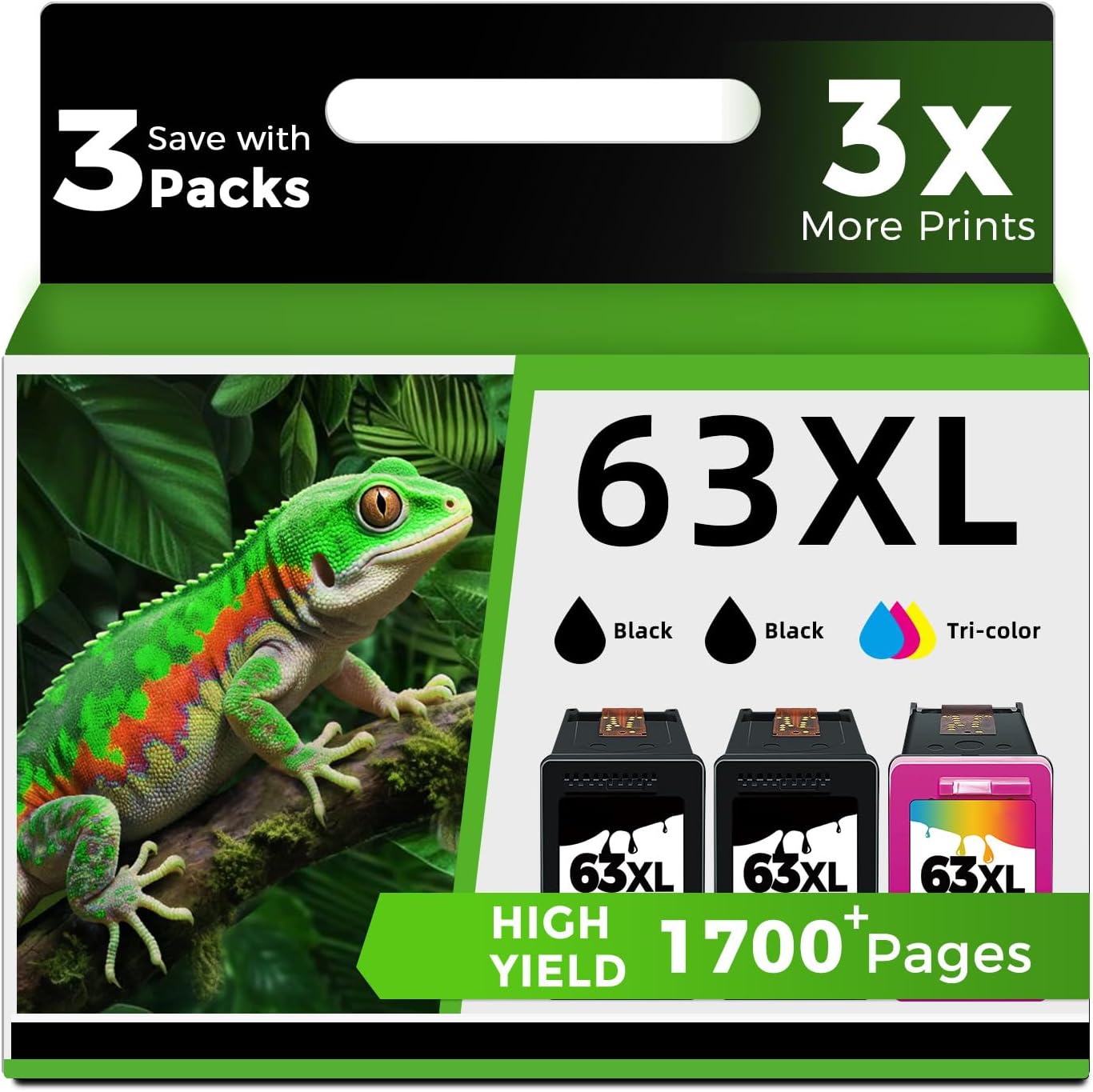 63XL Ink Cartridge Combo Pack for HP Printers - High Yield Quality