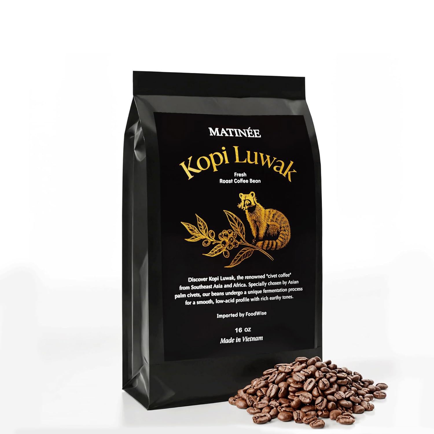 Wild Kopi Luwak Coffee Beans - Medium Roast Whole Bean Coffee