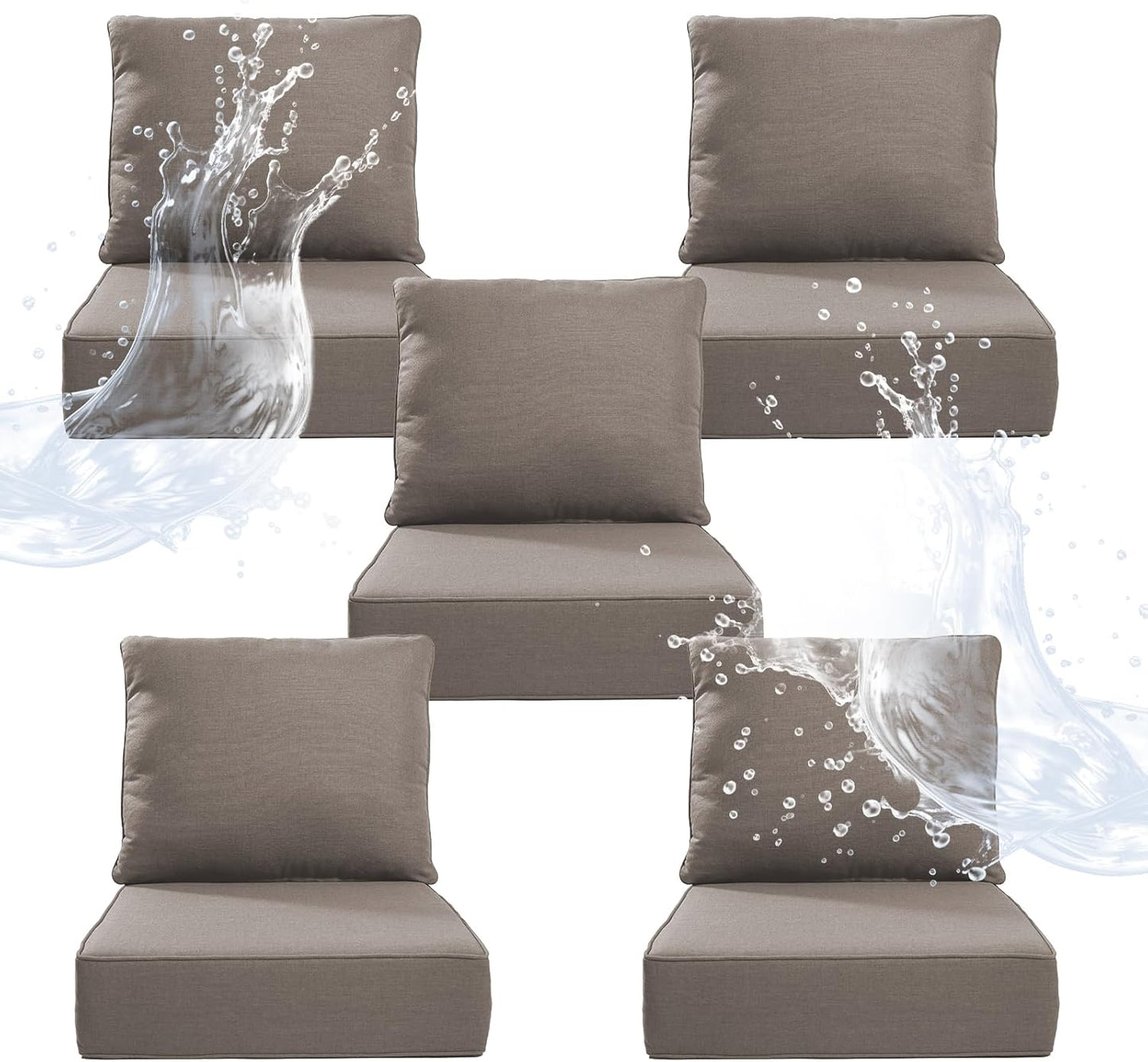 6 Inch Thicker Outdoor Chair Cushion Set for Ultimate Comfort
