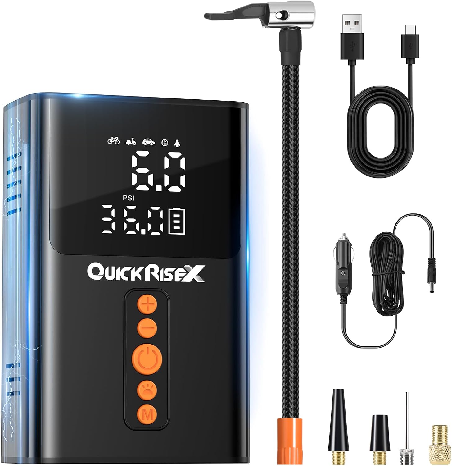 QuickRiseX Rechargeable Air Compressor | 160 PSI Power
