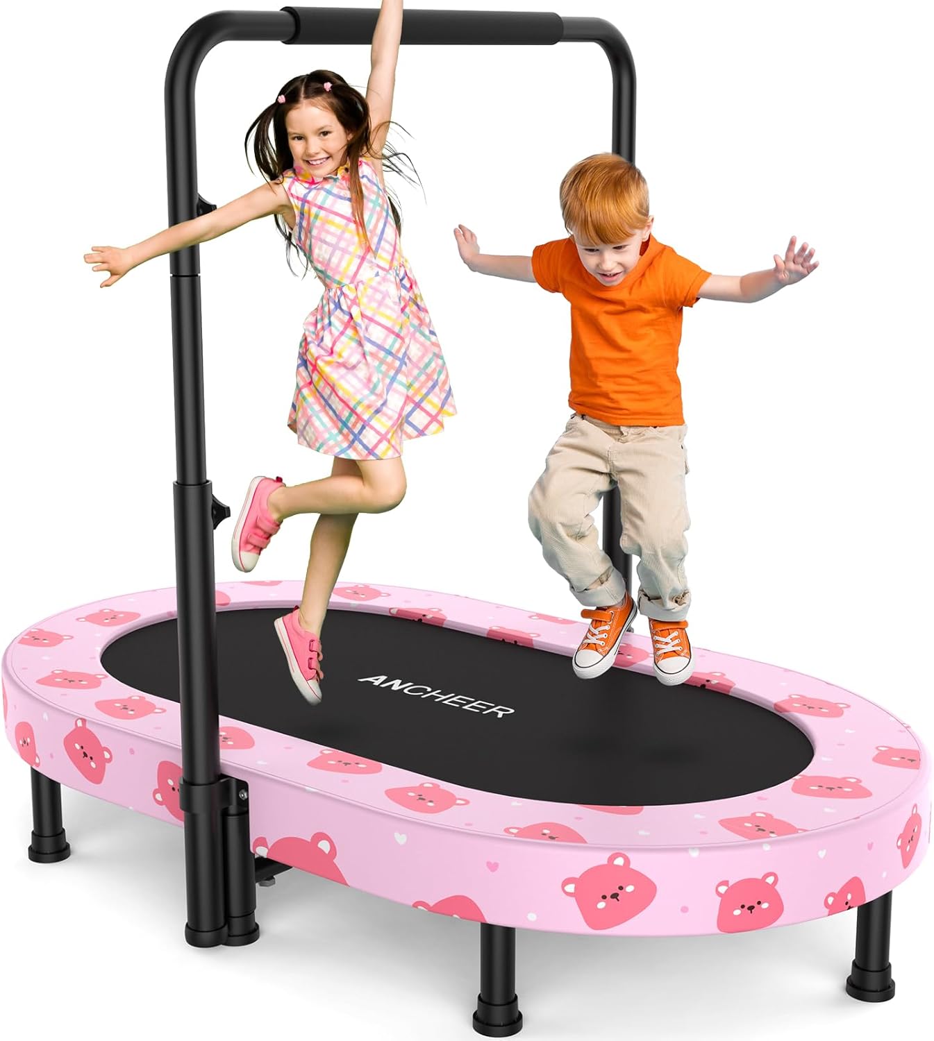 56in Double Mini Trampoline for Kids - Safe Fun for All Ages