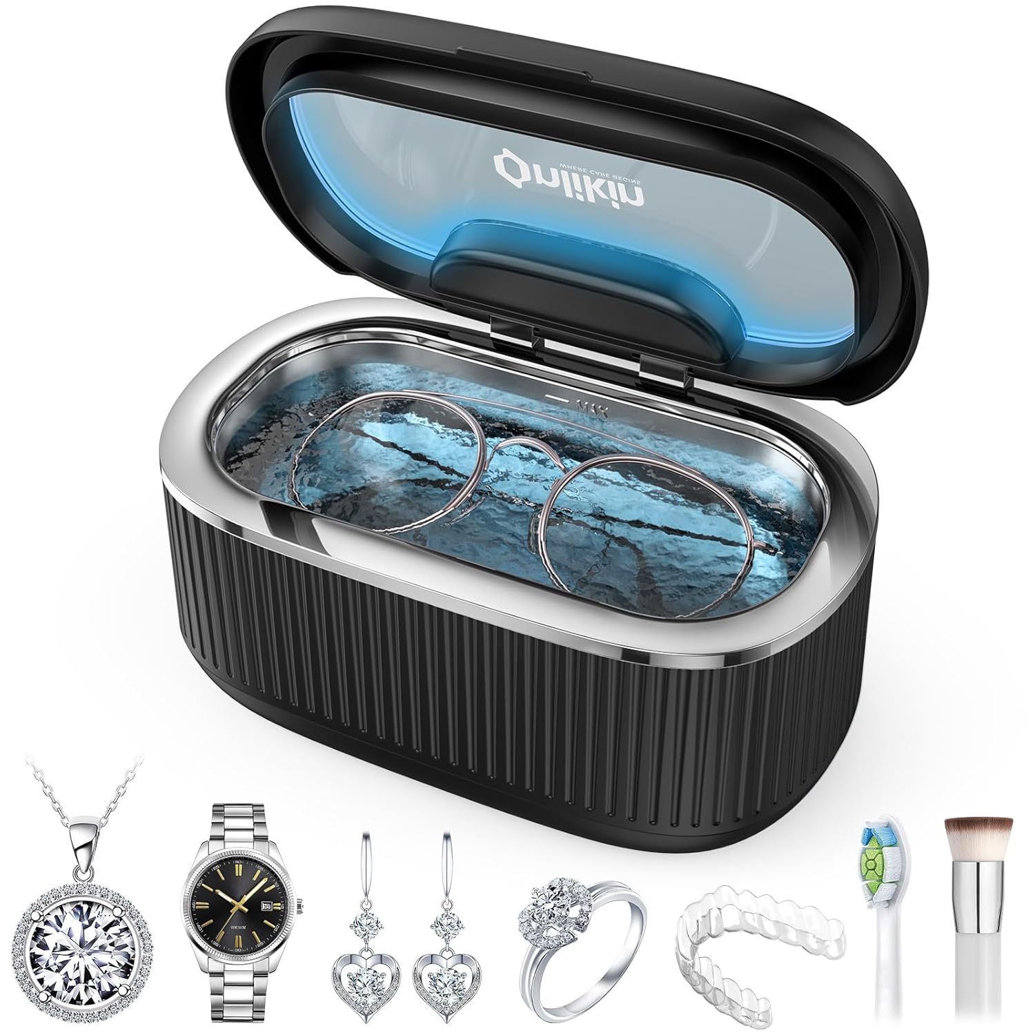 35W Ultrasonic Jewelry Cleaner for Rings, Eyeglasses, and More
