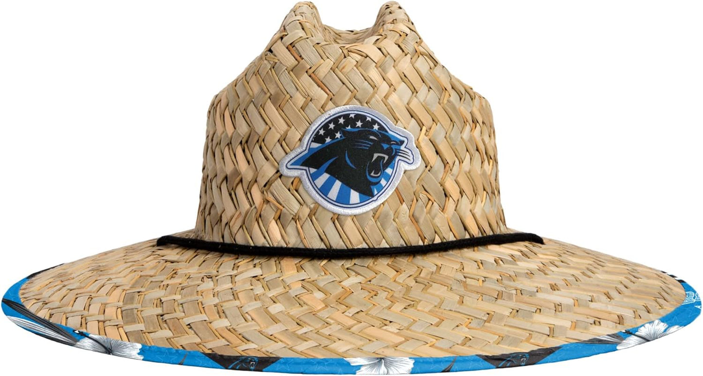 FOCO Men's NFL Team Logo Floral Lifeguard Beach Straw Sun Hat