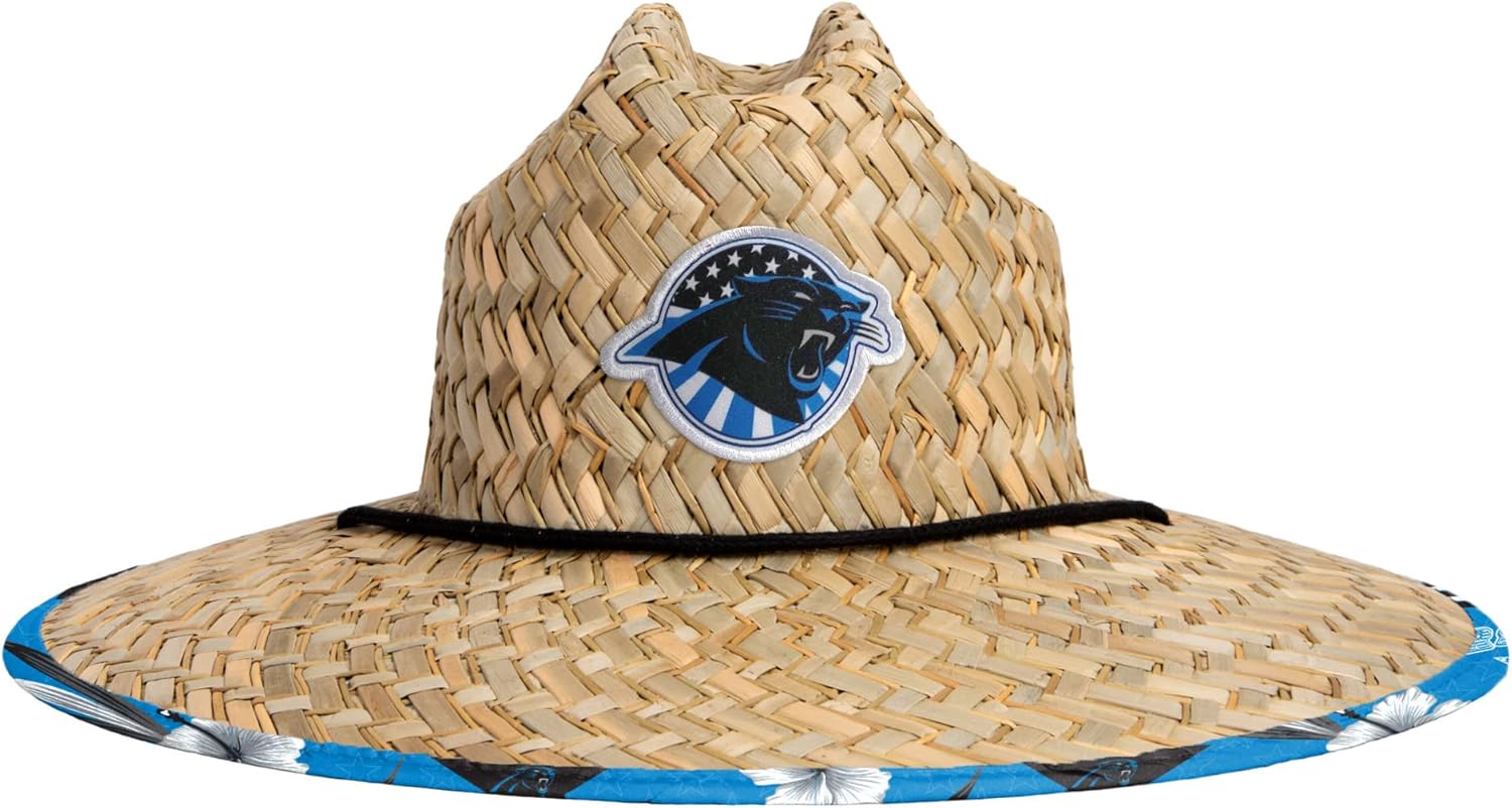 FOCO Men's NFL Team Logo Floral Lifeguard Beach Straw Sun Hat