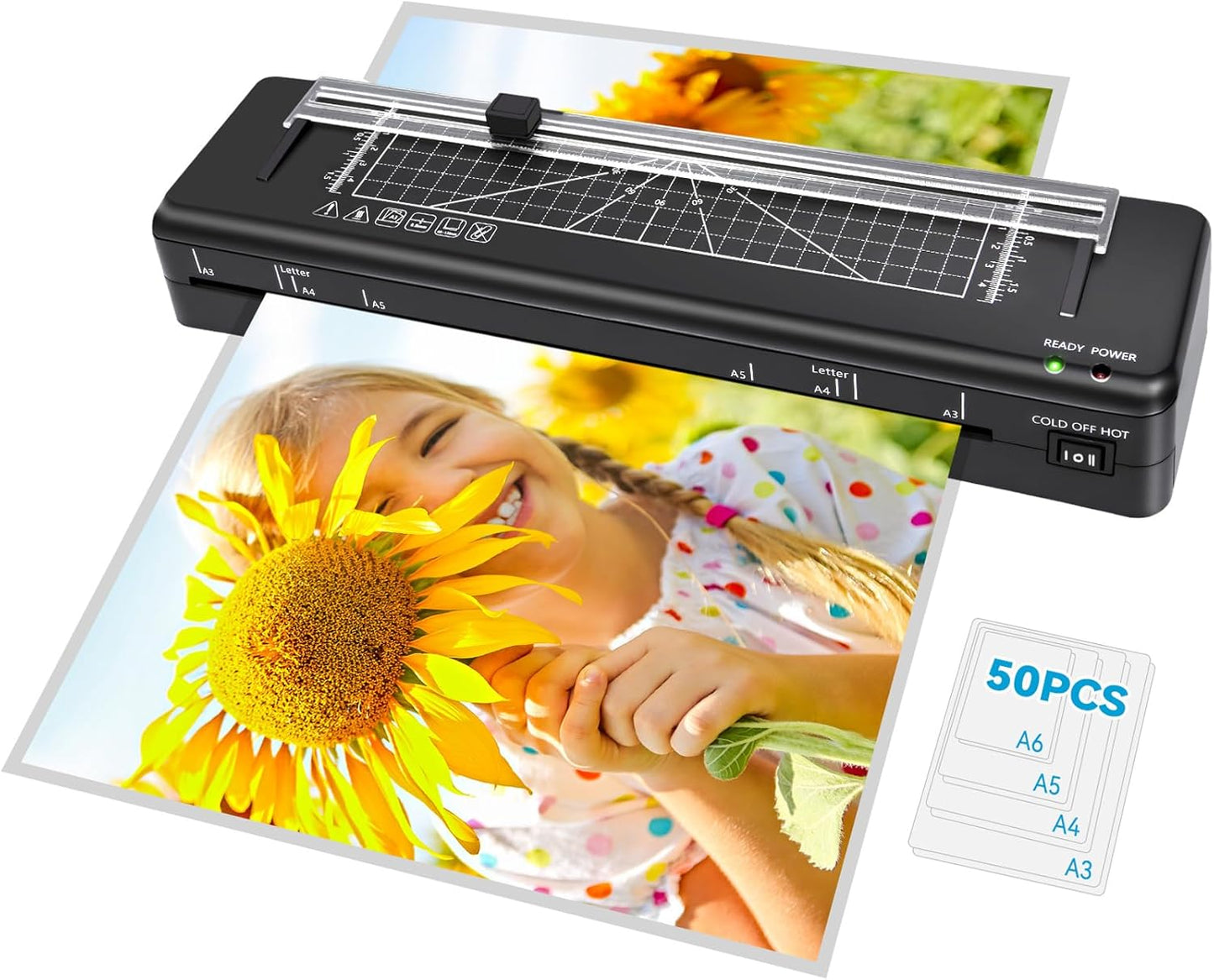 BAYGE A3 Laminator with Trimmer: Fast Warm-up, Dual Lamination, 50 Sheets Included