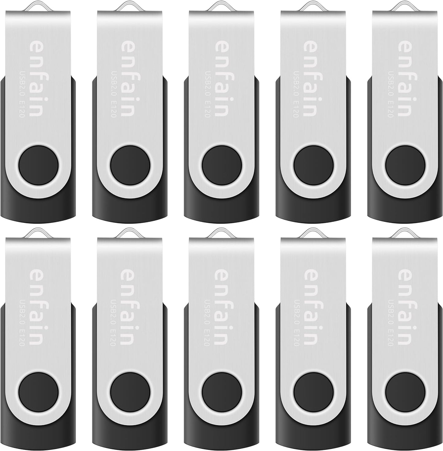 Enfain USB 3.0 32GB Flash Drive 10 Pack for Data Storage