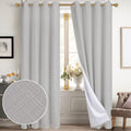 Diraysid 100% Blackout Curtains for Bedroom Light Grey Linen