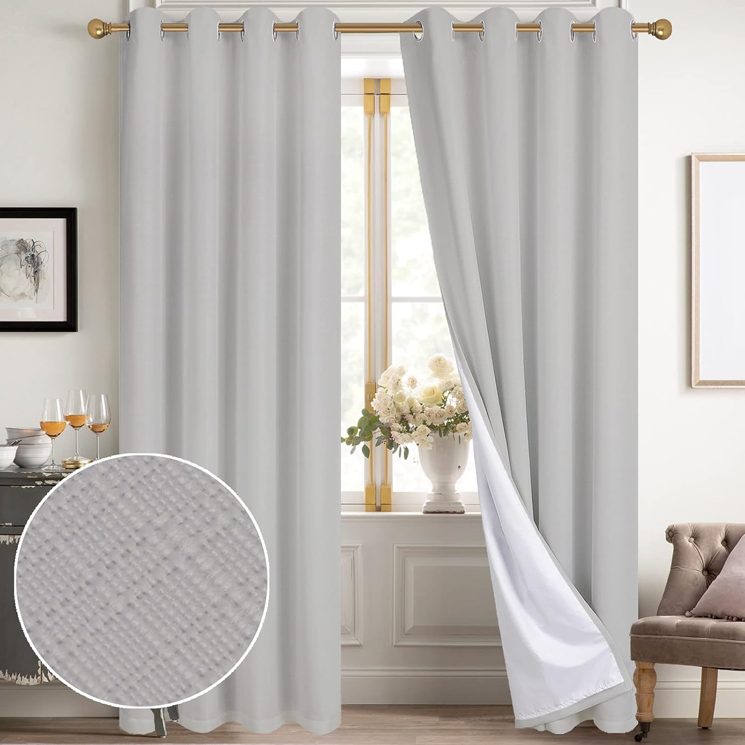 Blackout Grey Linen Curtains - Sleep in Darkness!