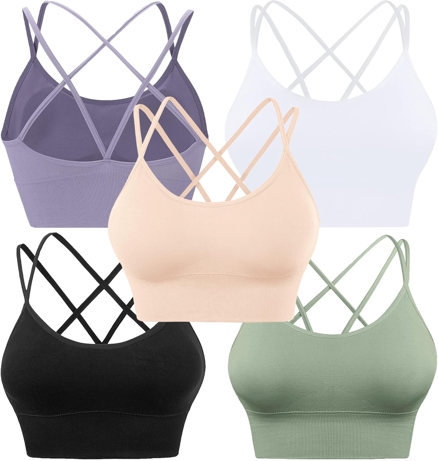High Impact Sports Bras for Women with Strappy Design and Comfort