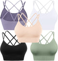 BLUELILY Sports Bras for Women High Impact Cross Back Strappy Jewelry