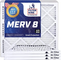 MERV 8 Air Filters 8x24x1 for HVAC Systems - 4 Pack