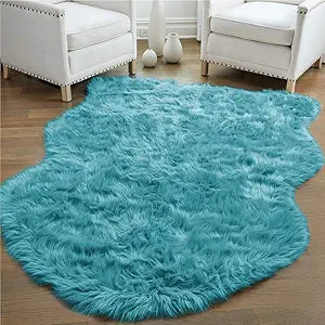 Gorilla Grip Fluffy Faux Fur Sheep Rug for Cozy Home Decor