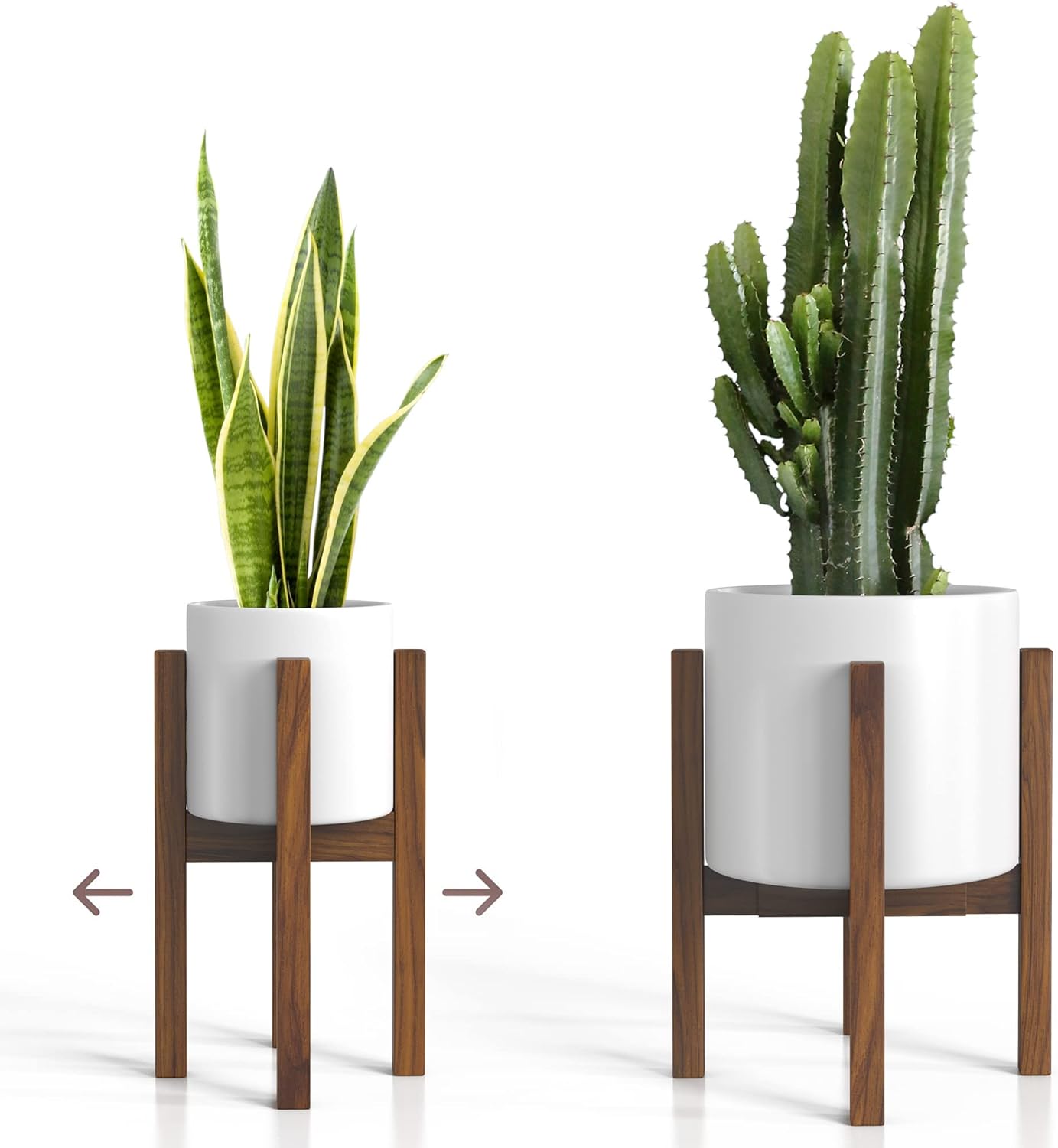 Mid Century Plant Stand - Handmade Acacia Wood for Pots 8-12 in