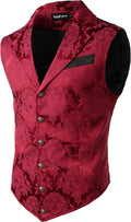 VATPAVE Mens Victorian Suit Vest Steampunk Gothic Waistcoat