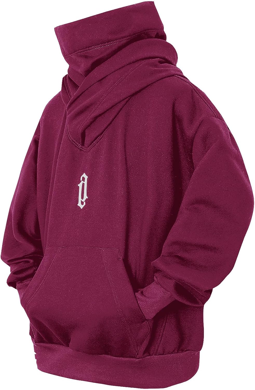 Fleece Hoodies for Men Cowl Neck Sweatshirts with Gaiter