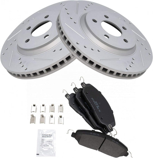 TRQ Front Performance Brake Pad & Rotor Kit for Ford Mustang