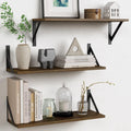 24 Inch Long Floating Shelves Set of 3 - Rustic Wall Storage