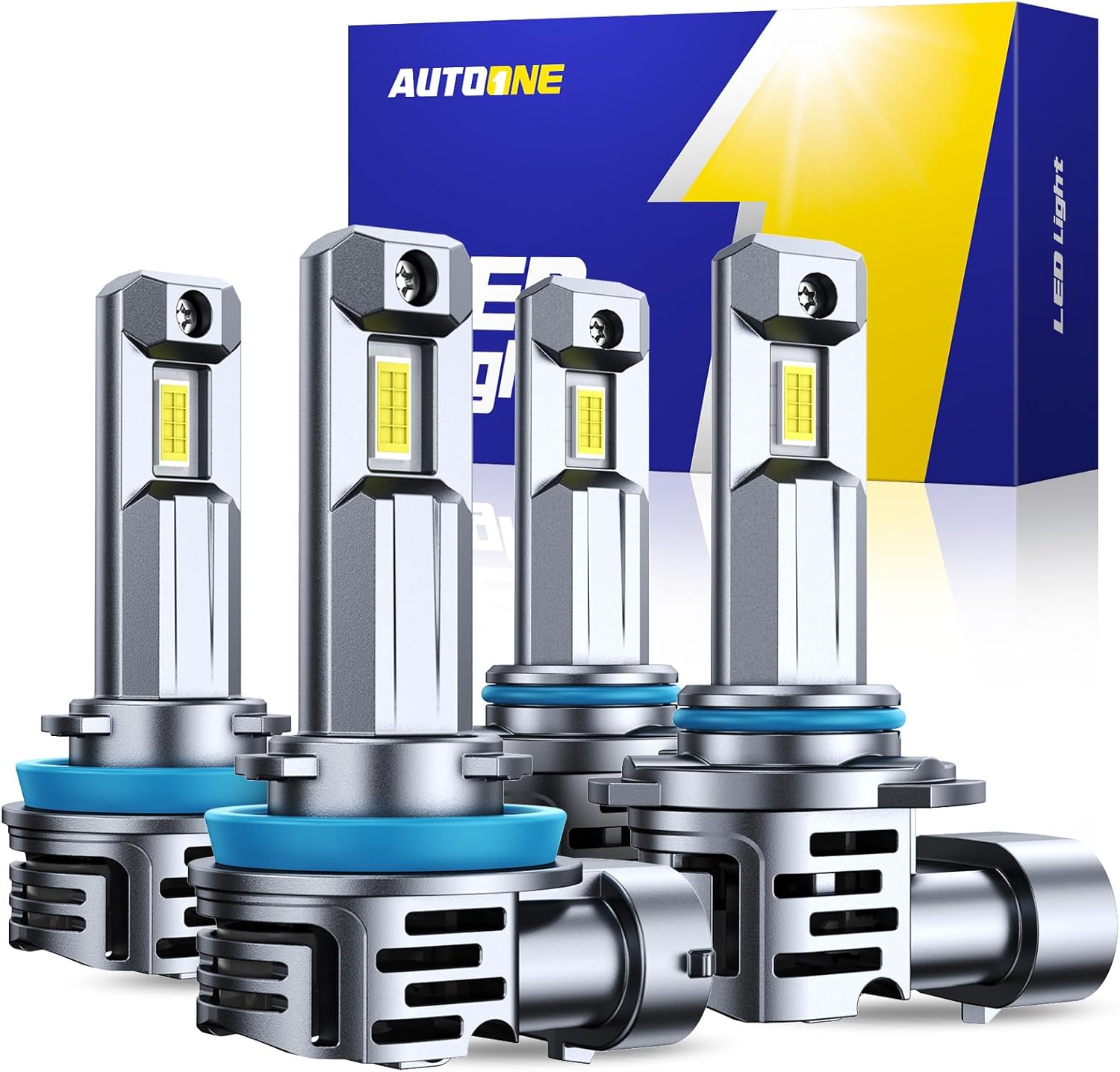 AUTOONE H11 9005 Bulbs Combo: 70,000LM Super Bright Lights