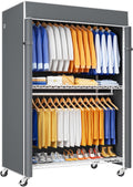 P8C Heavy Duty Clothes Rack with Extended Width Design - Rolling