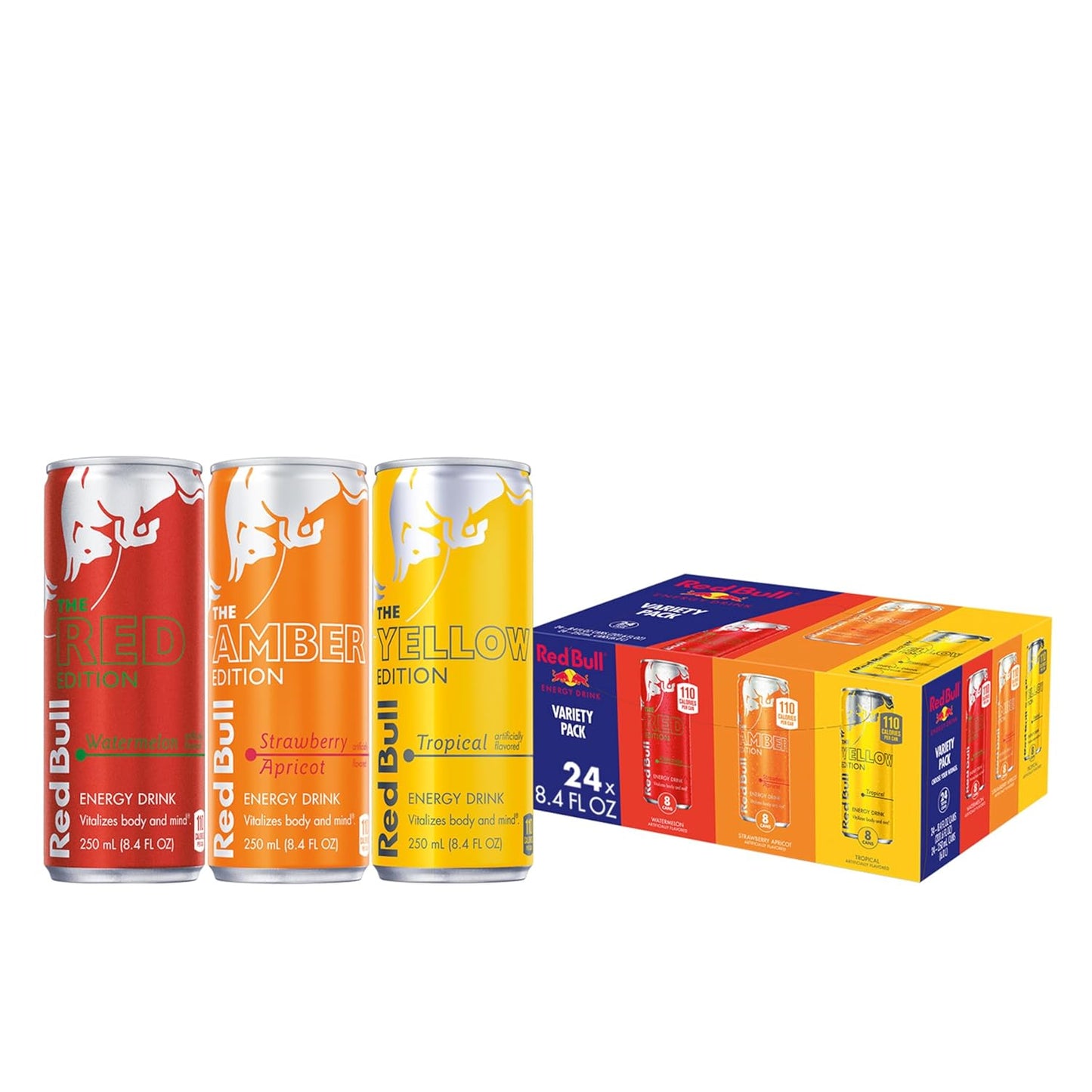 Red Bull Energy Drink Variety Pack with Red, Yellow, Amber Editions