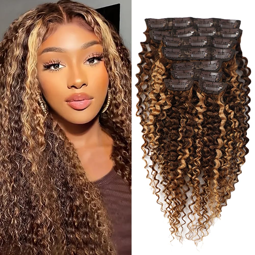 Kinky Curly Clip Ins 20 Inch 110g 8pcs for Gorgeous Volume