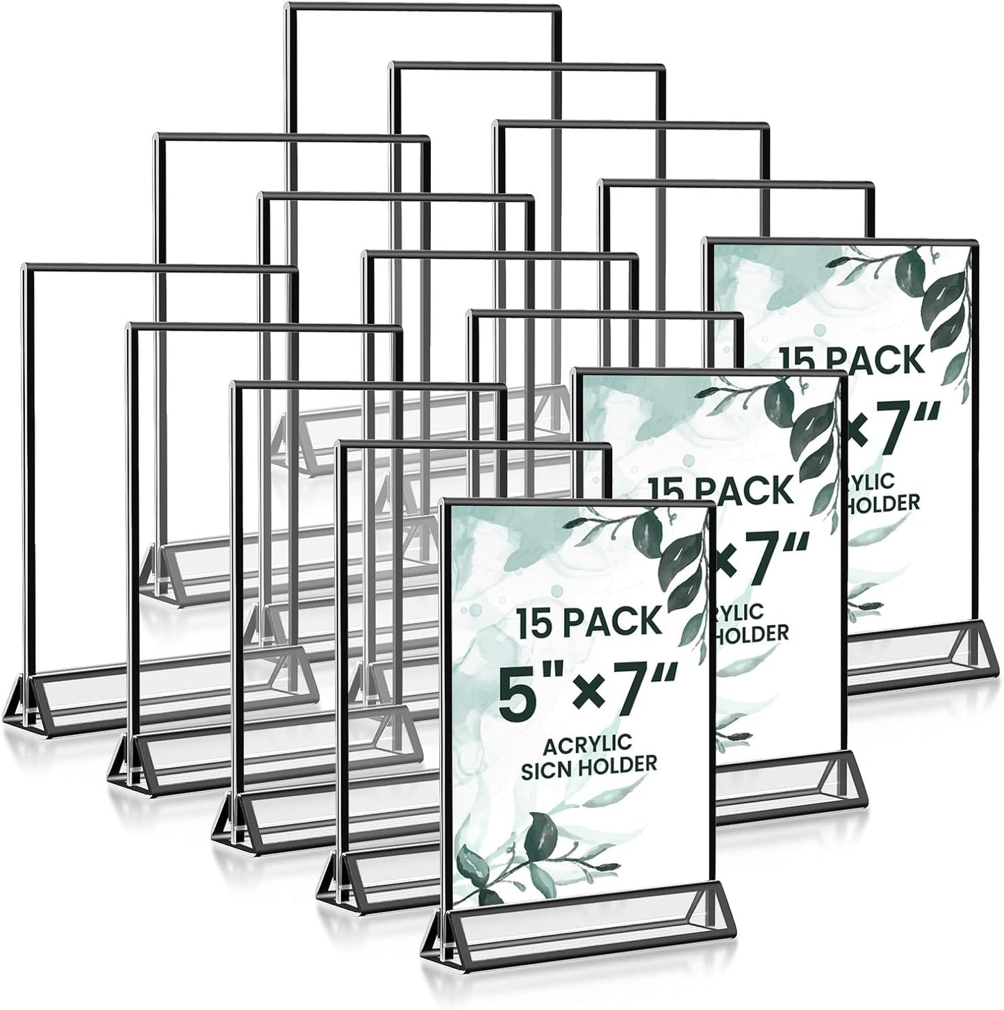 15 Pack 5x7 Acrylic Sign Holder for Weddings and Events