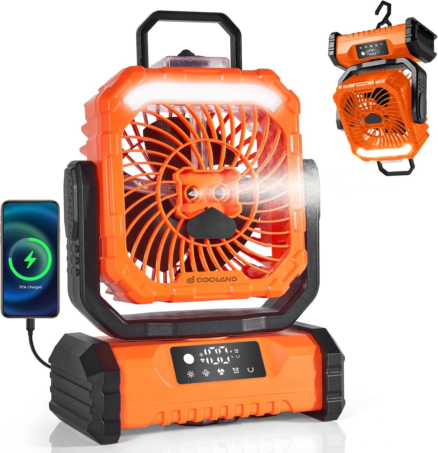 Odoland Portable Misting Fan with Light for Outdoor Cooling